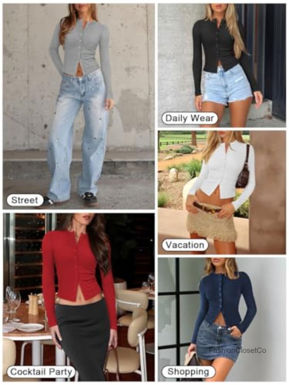 Women's Ribbed Knit Button Down Long Sleeve Cardigan Top - Picture 6 of 6